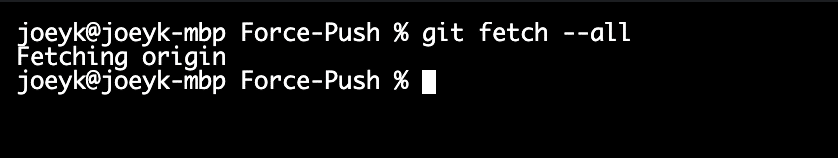 performing a fetch all from the GitKraken CLI
