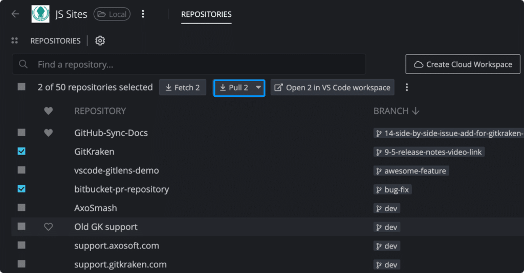 GitKraken Client 9.5 Pull Repos - Pricing Page